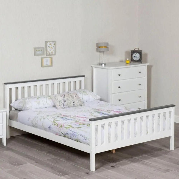 Otto White Pine wood Bed Frame