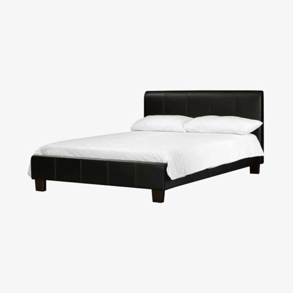 Leather Bed Frame - Black - Brown - White